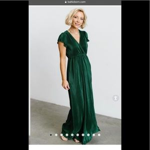 Baltic Born ATHENA PLEATED MAXI DRESS | FOREST